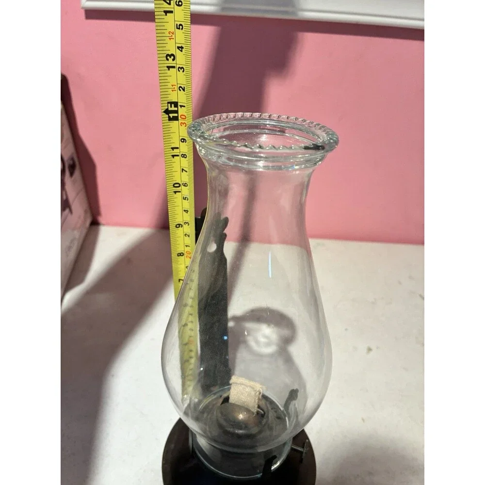Vintage Kaaden Oil Lamp Clear Glass Chimney Brass Tone Base MCM Decor